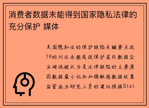 消费者数据未能得到国家隐私法律的充分保护 媒体